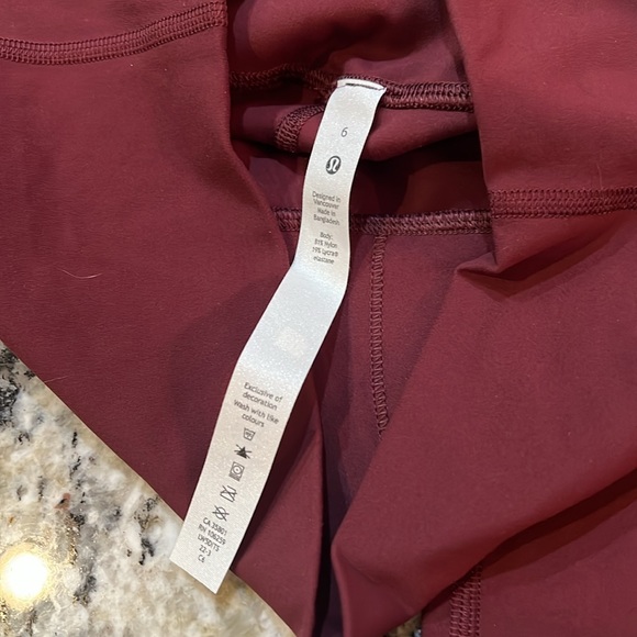 Lululemon Burgundy High-Rise Align 28” Leggings - Picture 6 of 6